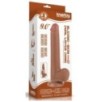 Gode avec Bourses Sliding Skin 17 x 3.5cm Marron