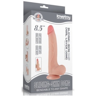 Gode avec Bourses Sliding Skin 17 x 4cm