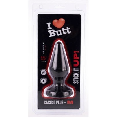 Plug Classic M I Love Butt 13 x 5.3 cm Noir