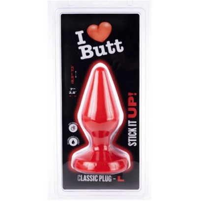 Plug Classic L I Love Butt 15 x 6.8 cm rouge