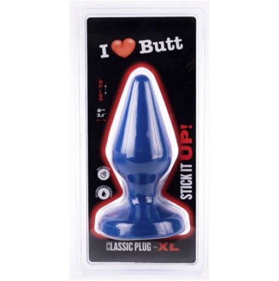 Plug Classic XL I Love Butt 17 x 7.5 cm Bleu