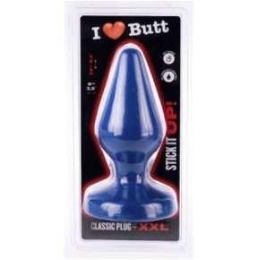 Plug Classic XXL I Love Butt 20 x 9 cm Bleu