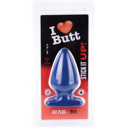 Plug Fat M I Love Butt 14 x 7.5 cm Bleu