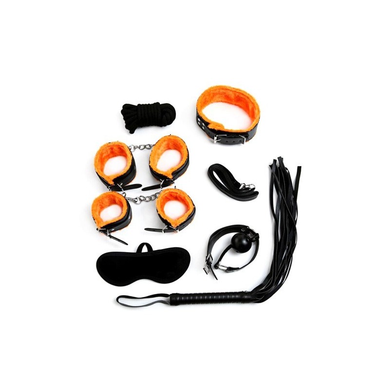 Kit Bondage 7 Pièces Noir/Orange