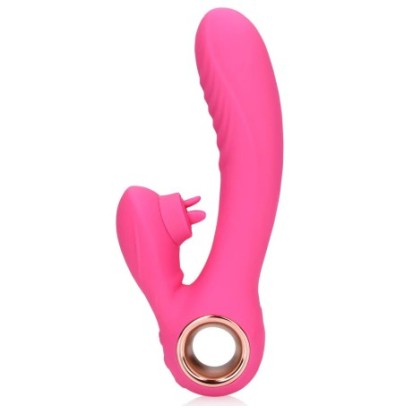 Vibro Rabbit Tongue Flicker 19 cm Rose disponible sur Fun et plaisirs