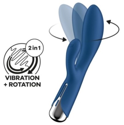 Vibro Rabbit Spinning Rabbit 1 11 x 3.5cm Bleu disponible sur Fun et plaisirs