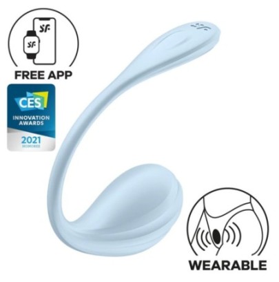 Vibromasseur Connecté Point G Smooth Petal 8.5 x 3.8cm Bleu Clair disponible sur Fun et plaisirs