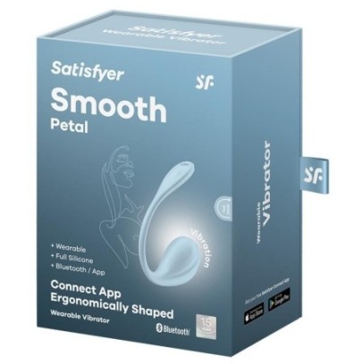 Vibromasseur Connecté Point G Smooth Petal 8.5 x 3.8cm Bleu Clair