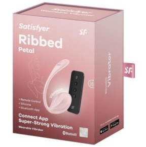 Vibromasseur Connecté Point G Ribbed Petal 8.5 x 3.8cm Rose