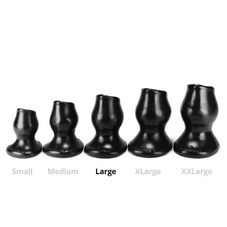 Plug Tunnel Pig-Hole noir Large - 9 x 7 cm- Plugs Tunnels en stock sur Fun et plaisirs