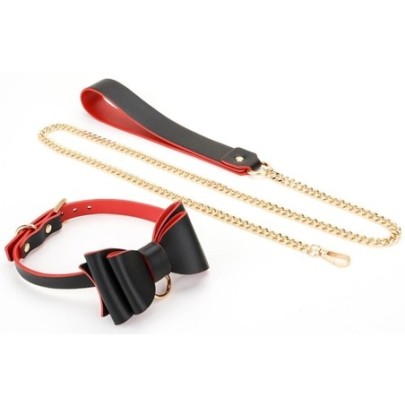 Collier Laisse Bowtie Noir et Rouge disponible sur Fun et plaisirs