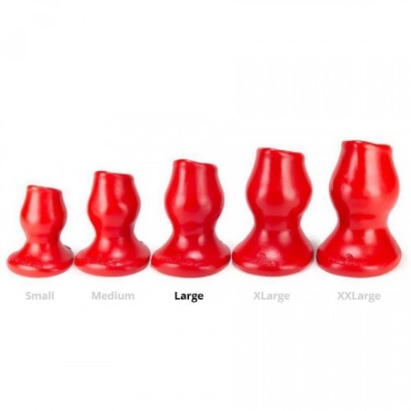 Plug Tunnel Pig-Hole rouge Large - 9 x 7 cm- Plugs Tunnels en stock sur Fun et plaisirs