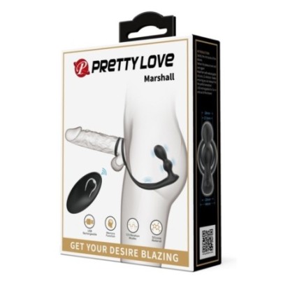 Cockring Plug Marshall Pretty Love 7.5 x 2.7 cm Noir