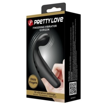 Gaine de Doigt Vibrante Gorgon Pretty Love 10.5 x 2cm Noir