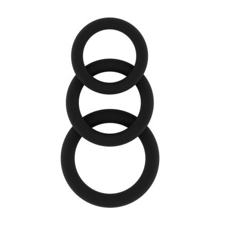 Lot de 3 cockrings Sono N°25 Noirs- Cockrings Flexibles en stock sur Fun et plaisirs