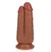 Double Gode Two In One 15.5 x 6.5cm Marron