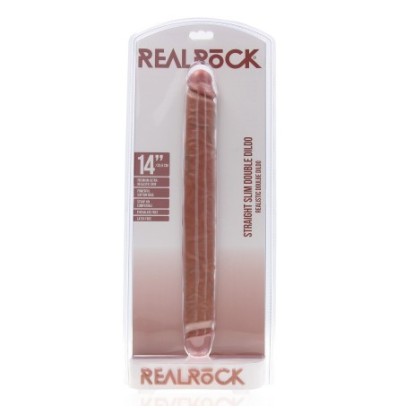 Double Gode Straight Slim 35.5 x 3.8cm Marron