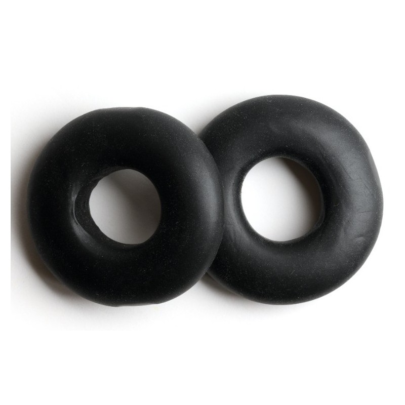 Lot de 2 Cockrings souples Stacker 20 mm Noirs