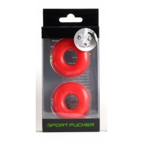 Lot de 2 Cockrings souples Stacker 20 mm Rouges