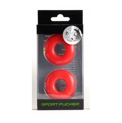 Lot de 2 Cockrings souples Stacker 20 mm Rouges