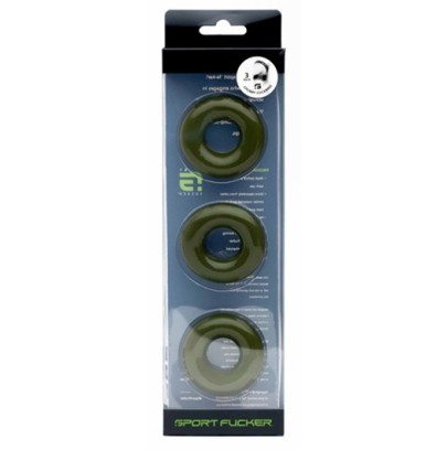 Lot de 3 Cockrings Chubby 20mm Kaki