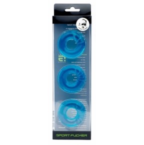 Lot de 3 Cockrings Chubby 20 mm Bleus