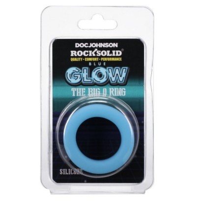 Cockring Phosphorescent The Big O 32 mm Noir-Bleu ciel