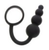 Cockring Plug anal Beads Ring 8.5 x 3.5 cm Noir