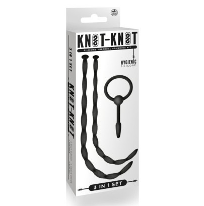 Lot de 3 Tiges et Plug d'urètre Knot Long 27 cm - Diamètre 7 à 10mm