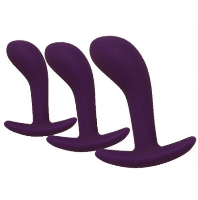 Kit de 3 Mini Plugs Prostatiques Silicone 11 x 3.5 cm Violet Foncé disponible sur Fun et plaisirs