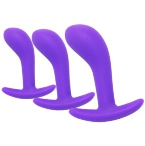 Kit de 3 Mini Plugs Prostatiques Silicone 11 x 3.5 cm Violet disponible sur Fun et plaisirs