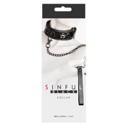 Collier et laisse SM - Sinful Black