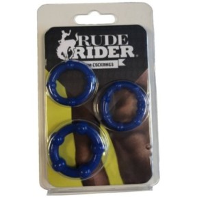 Pack de 3 mini cockrings souples bleus