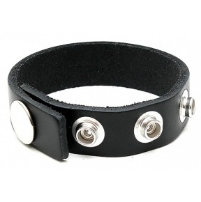 Cockring en cuir Brut 4 pressions Noir sur fun et plaisirs - vente de sextoys pas cher