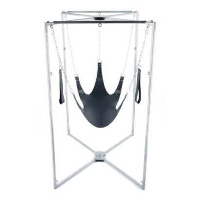 Kit Sling Cuir 5 Points Noir Armature Grise sur fun et plaisirs - vente de sextoys pas cher