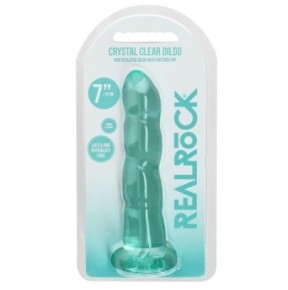 Gode Twist Crystal RealRock 16 x 4cm Vert