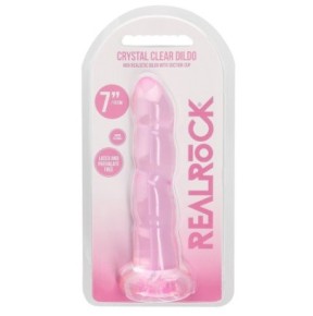 Gode Twist Crystal RealRock 16 x 4cm Rose
