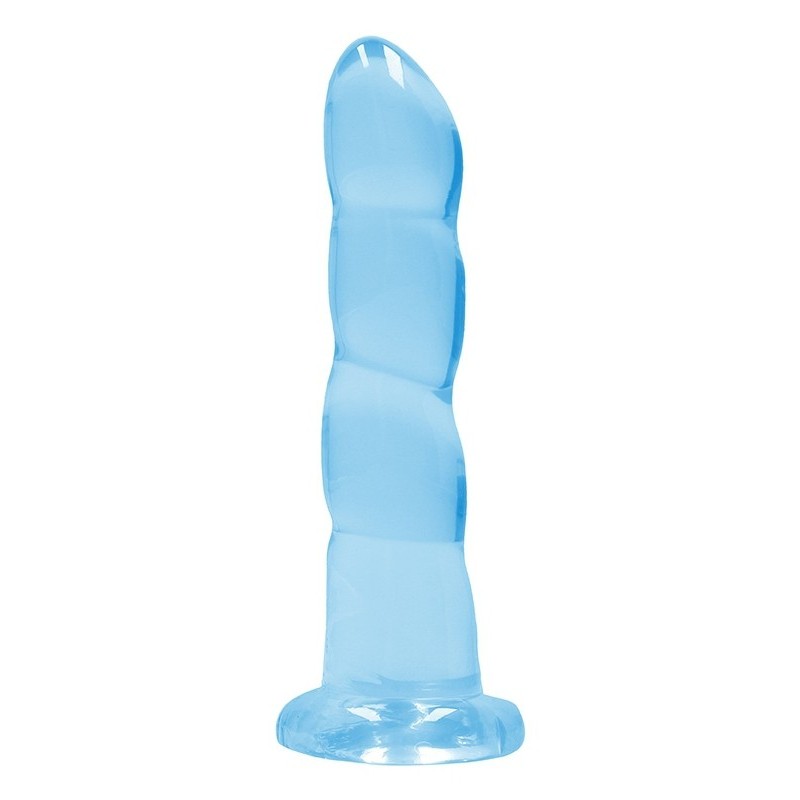 Gode Twist Crystal RealRock 16 x 4cm Bleu