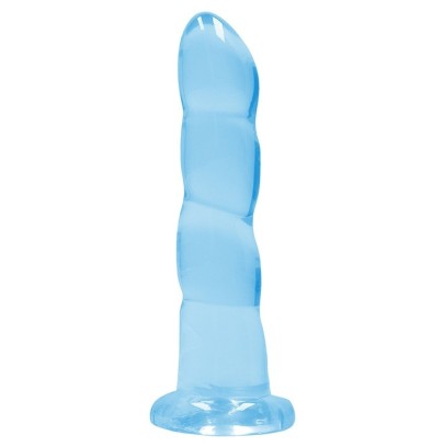 Gode Twist Crystal RealRock 16 x 4cm Bleu sur fun et plaisirs - vente de sextoys pas cher