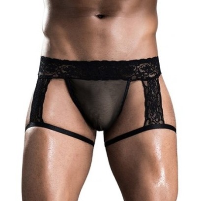 Boxer string sexy Dentelle Noir sur fun et plaisirs - vente de sextoys pas cher