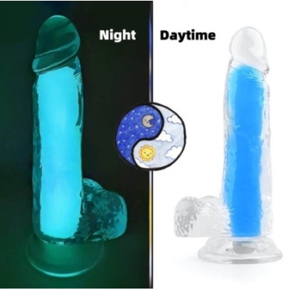 Gode phosphorescent Color Glow 15 x 4.5cm Bleu sur fun et plaisirs - vente de sextoys pas cher