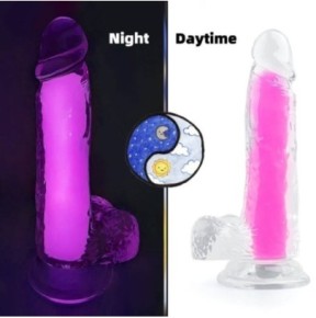 Gode phosphorescent Color Glow 15 x 4.5cm Rose sur fun et plaisirs - vente de sextoys pas cher