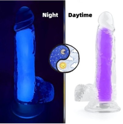 Gode phosphorescent Color Glow 15 x 4.5cm Violet sur fun et plaisirs - vente de sextoys pas cher