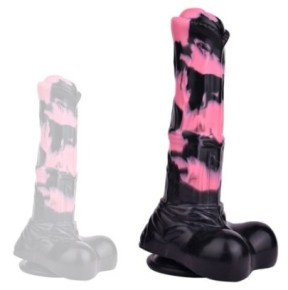 Gode Horse Hurulf M 24.5 x 6.5cm Noir-Rose sur fun et plaisirs - vente de sextoys pas cher