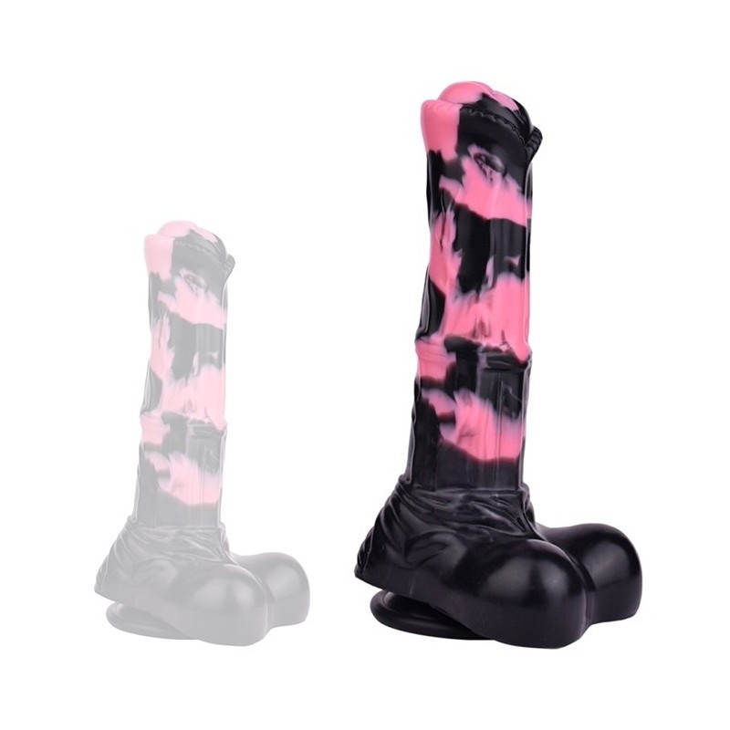 Gode Horse Hurulf M 24.5 x 6.5cm Noir-Rose