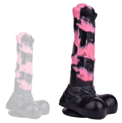 Gode Horse Hurulf M 24.5 x 6.5cm Noir-Rose sur fun et plaisirs - vente de sextoys pas cher