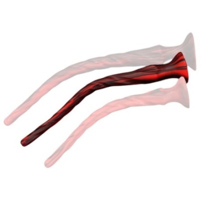 Gode Torthy M 46 x 4.7 cm Noir-Rouge sur fun et plaisirs - vente de sextoys pas cher