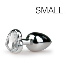 Plug bijou Argent en coeur - SMALL 6.3 x 2.6 cm- Bijoux Anal en stock sur Fun et plaisirs