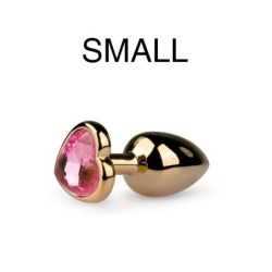 Plug bijou Or en coeur - Small 6.3 x 2.6 cm- Bijoux Anal en stock sur Fun et plaisirs