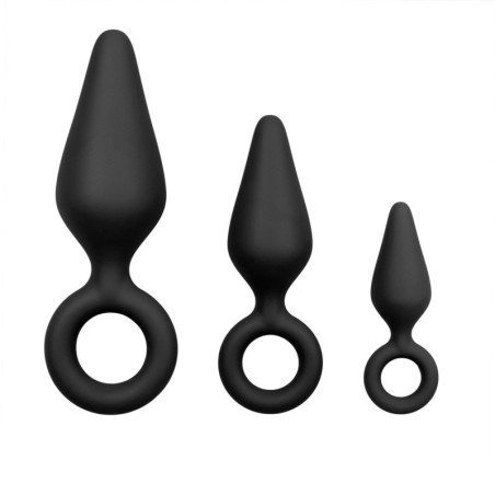 Lot de 3 plugs Pointy 10 x 4.5 cm Noir- Plugs Débutant & Kits en stock sur Fun et plaisirs